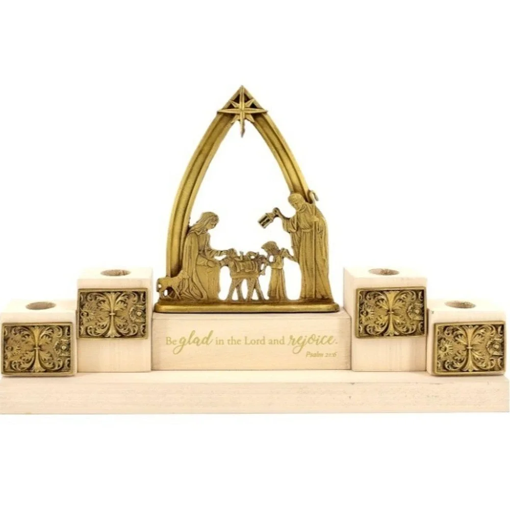 Abbey Press Holy Family Advent Candle Holder Nativity Christmas Decor AD147